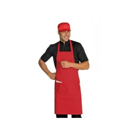 Grembiule pettorina 70x90 rosso Isacco