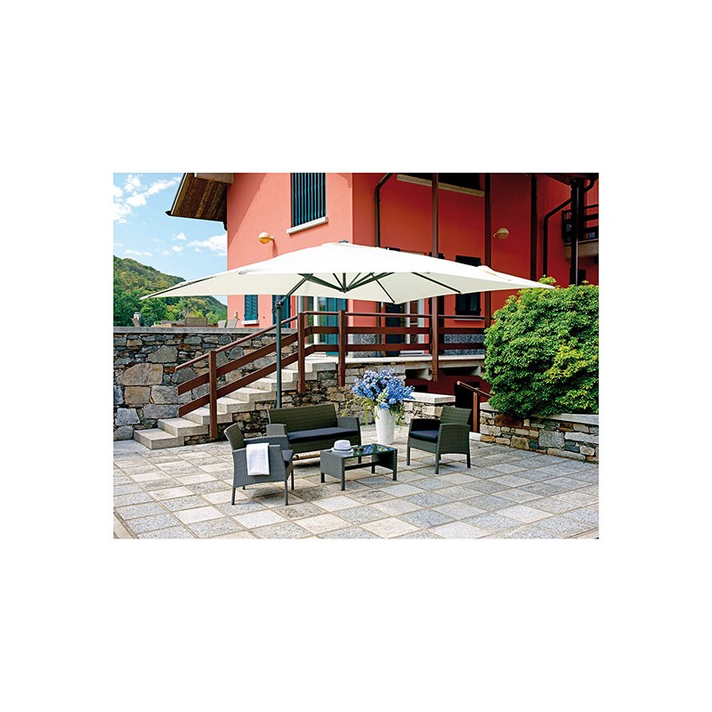 Ombrellone palo laterale 3 x 4 m ecrù