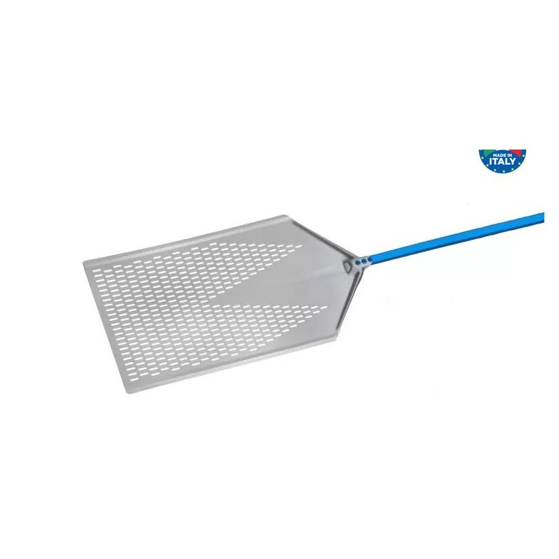 Pala pizza a metro in alluminio anodizzato perforata 30x80 cm Manico 60 cm