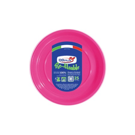Piatti piani fuxia d.22cm 25 pz