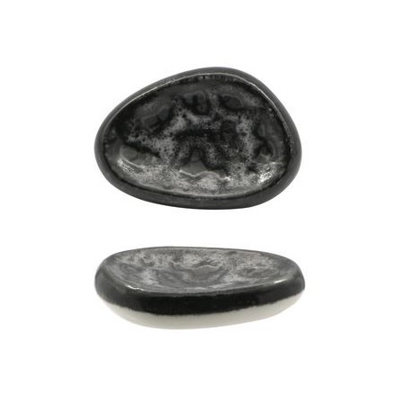 Piattino alto ovale in porcellana 13x9 cm