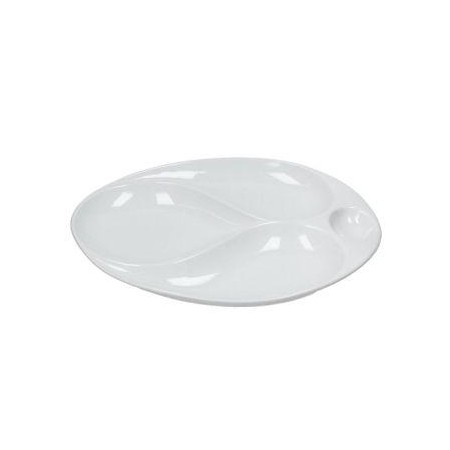 Piatto 4 scomp. ovale Bianco.34,5x29 - Torgnana