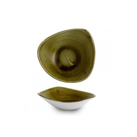 Piatto fondo triangolare cm 23,5 verde Plume Churchill