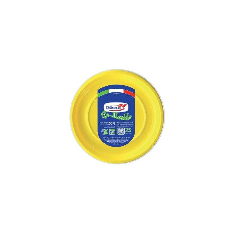 Piatto frutta giallo 25pz- Dopla