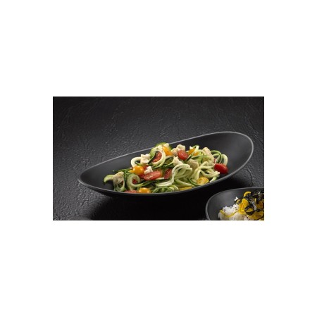 Piatto ovale nero melamina cm  31X16X4h