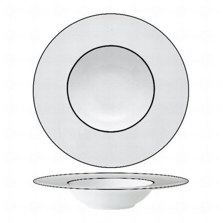Piatto pasta bianco e nero 27 cm