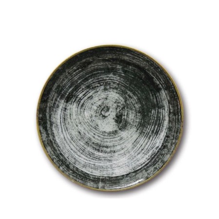 Piatto piano cm 28 black round Siviglia Saturnia