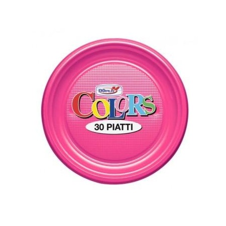 Piatto piano cm.22 fucsia 25 pz Dopla