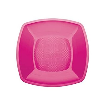 Piatto piano quadrato 18x18cm fucsia- 25 pz