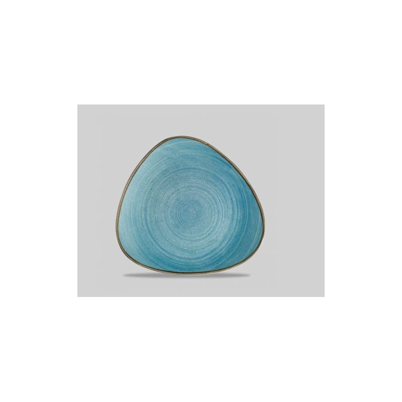 Piatto piano triangolare cm. 26,5 azzurro Raw Churchill