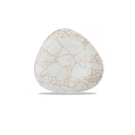Piatto piano triangolare cm.26,5 Kintsugi Coral Churchill