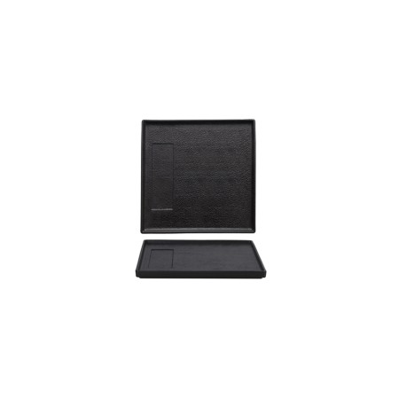 Piatto quadrato 30x30 inserto rett. nero Etna