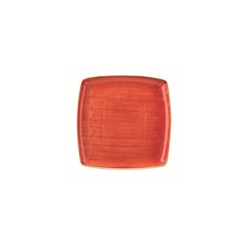 Piatto quadrato rosso 26,8 cm-Churchill Stonecast