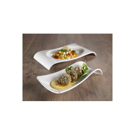 Piatto salsiera melamina bianca Le perle cm.30x14x5,5h