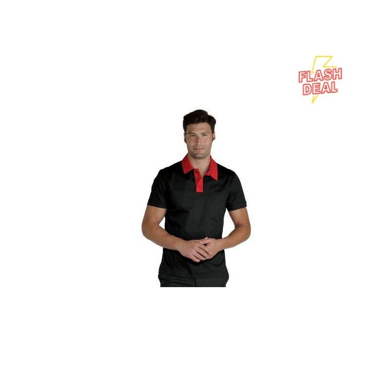 Polo nera e rossa unisex tg. XL Isacco