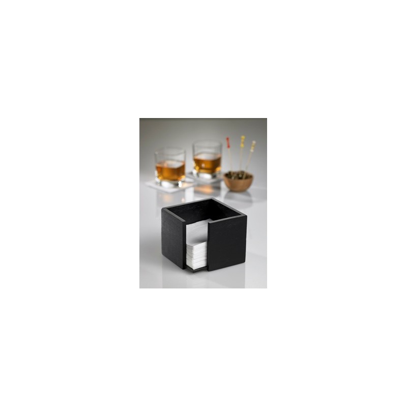 Portatovaglioli bamboo nero 13.5x13,5 cm