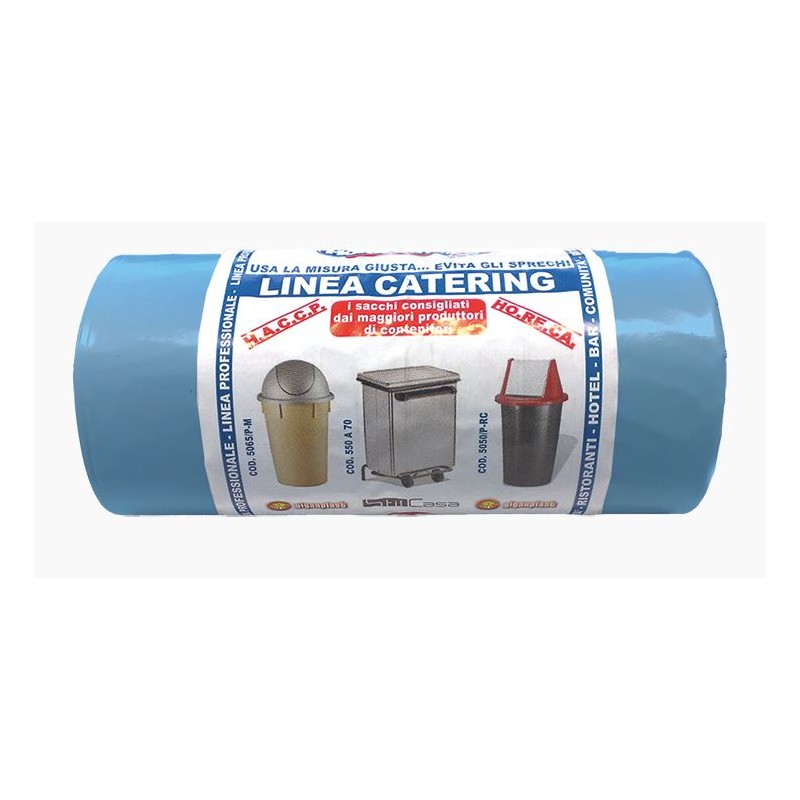 Rotolo 25 sacchi 74x95 cm azzurri