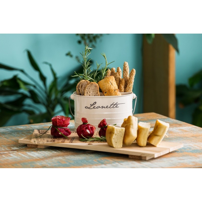 Secchiello latta bianco 4 divisori