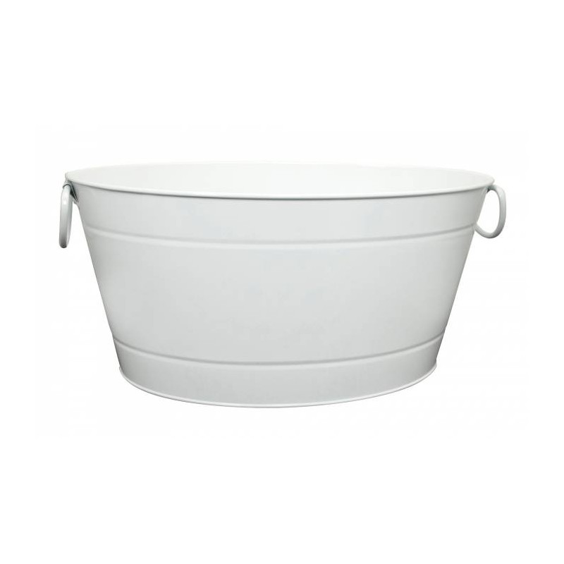 Secchiello party time bianco verniciato cm.40x28x22