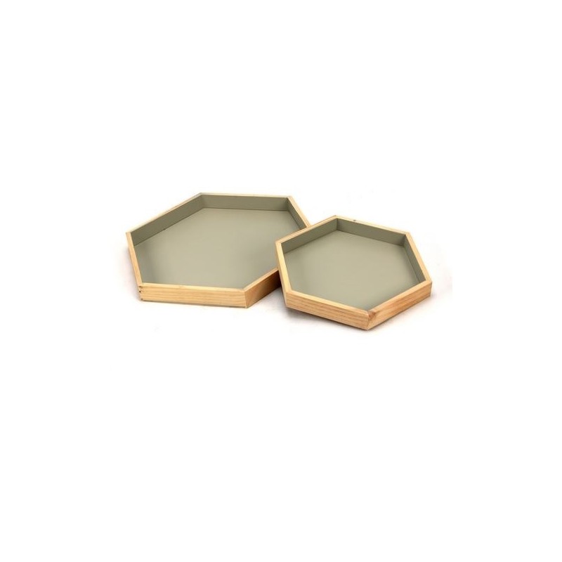 Set 2 vassoi 29x25 - 40x35 in legno