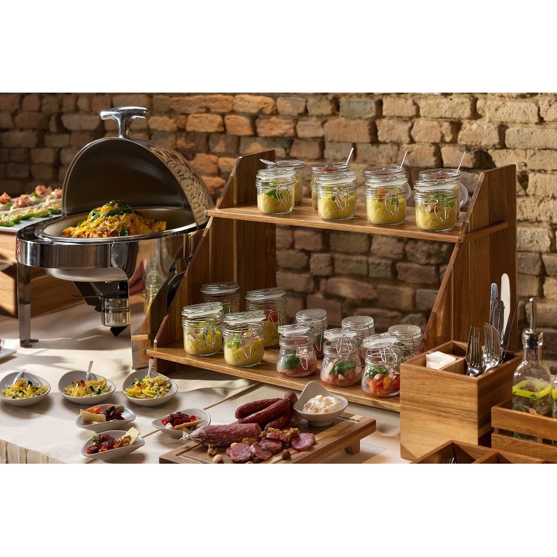 Set alzata buffet in acacia cm.65x20x40h