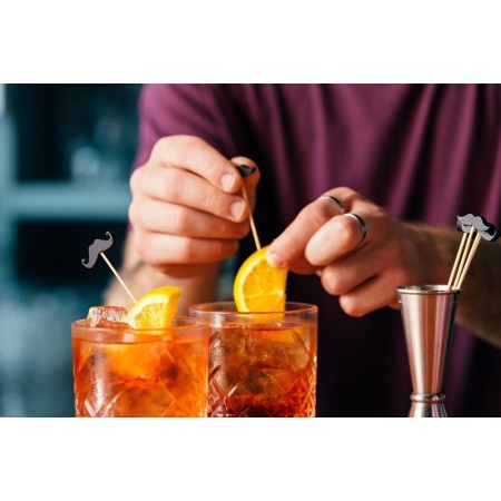 Spiedi in bamboo Mustache cm. 12 - 100 pezzi