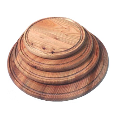 Tagliere legno faggio tondo con incavo cm.25