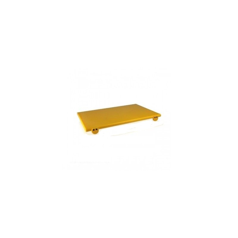 Tagliere polietilene giallo con 2 fermi cm 50x30x2