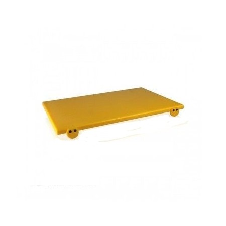 Tagliere polietilene giallo con 2 fermi cm 50x30x2