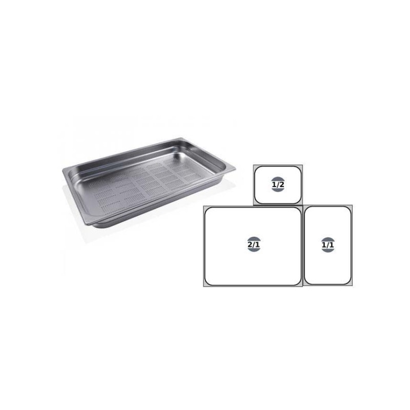 Teglia inox forata GN 1/1 h.2cm 53x32,5 cm