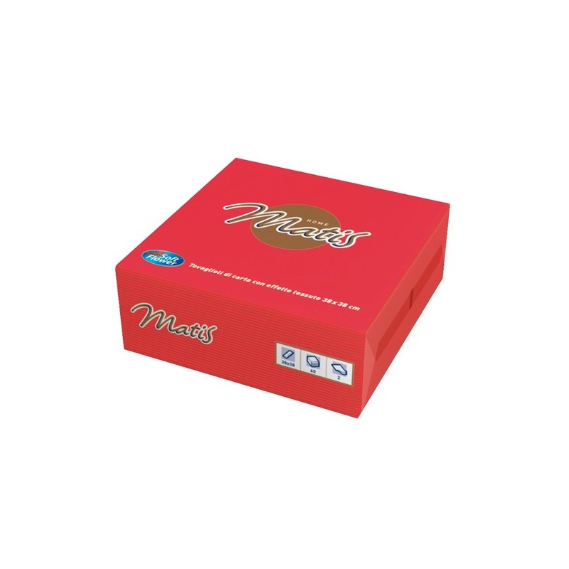 Tovagliolo rosso cm 38x38 40 pz