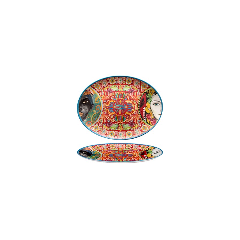 Vassoio ovale melamina cm 46x35 Caltagirone