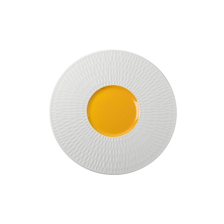 Piatto presentazione cm 30,5x1,5- interno cm 12,5 Giallo Touch me