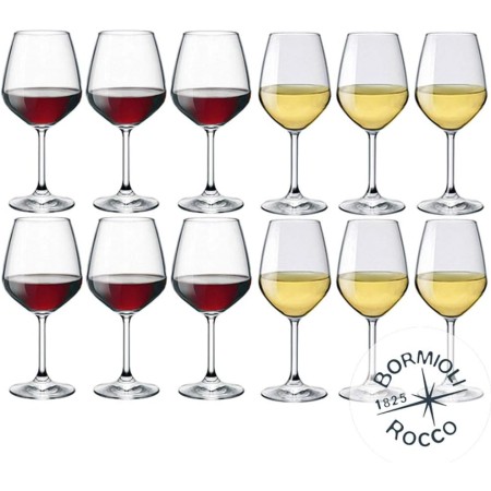 Set di 12 bicchieri da vino - 6 Divino rosso 53 cl + 6 Divino bianco 44 cl