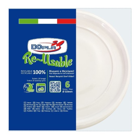 6 Piatti pizza bianchi cm.32 Dopla