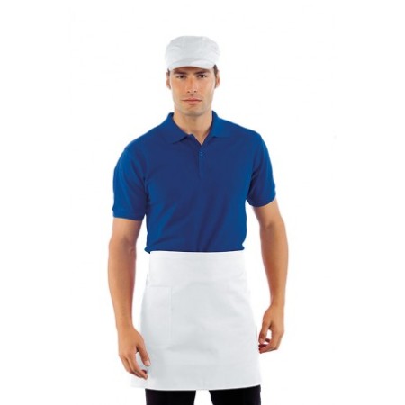 Grembiule vita bianco cm.70x46 con tasca Isacco